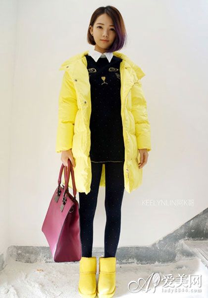 羽绒服+短靴 冬季时尚新LOOK
